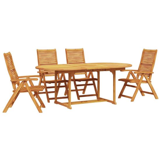 Ensemble de salle à manger pour jardin 5 pc marron