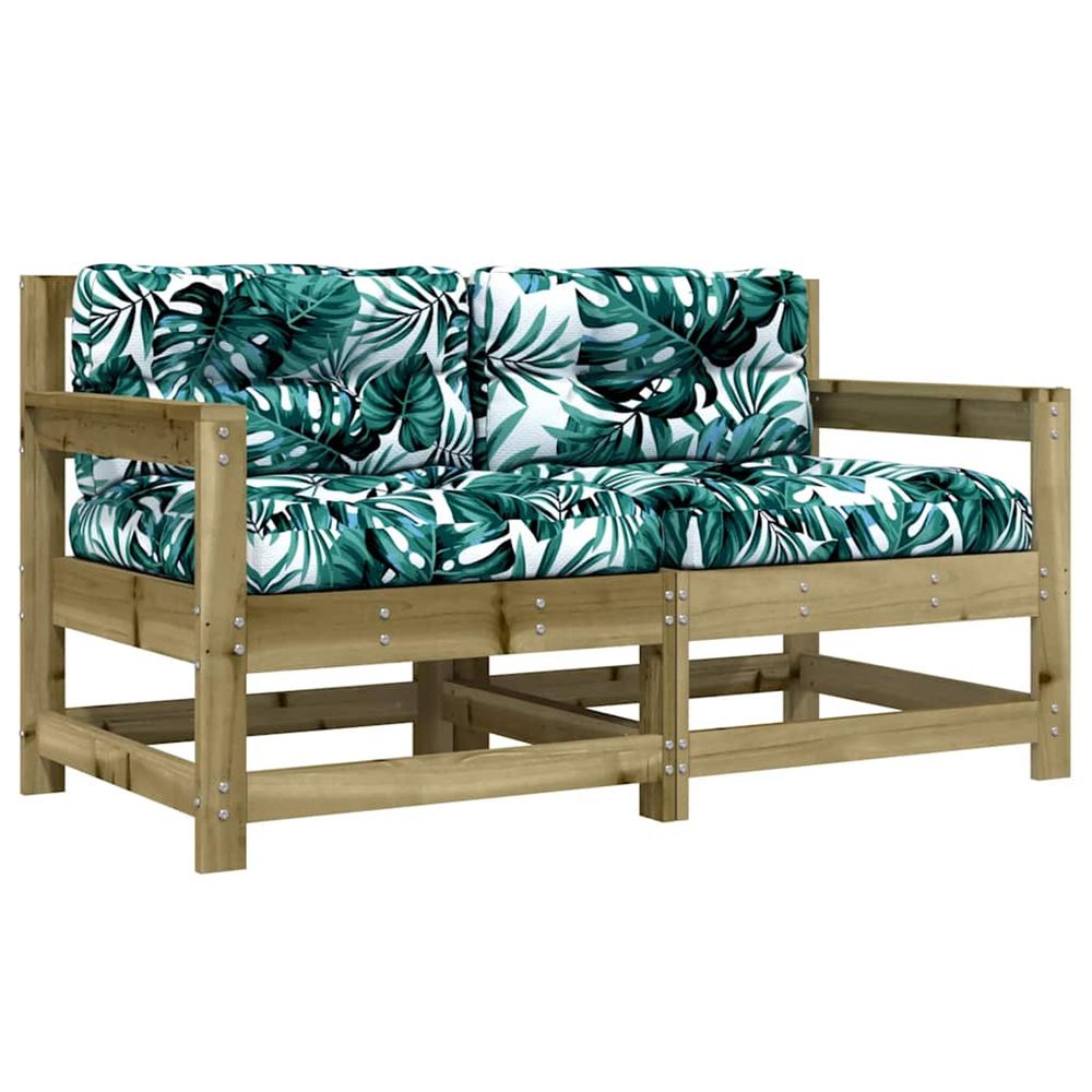Chaises de jardin avec coussins lot de 2 bois de pin imprégné
