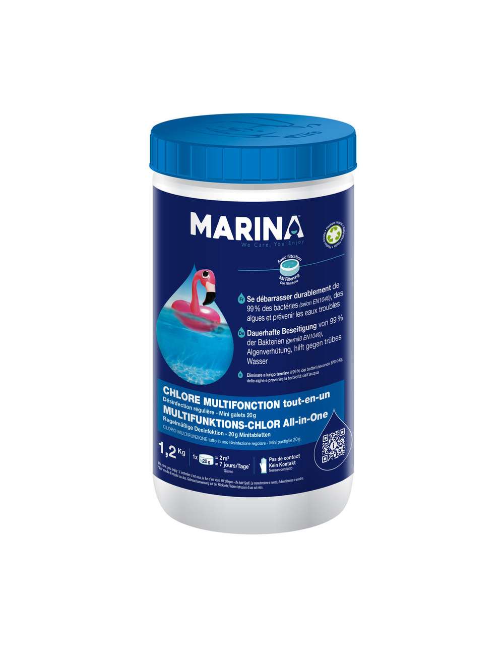 Chlore multifonction mini galets 20g tp2 1.2kg - marina