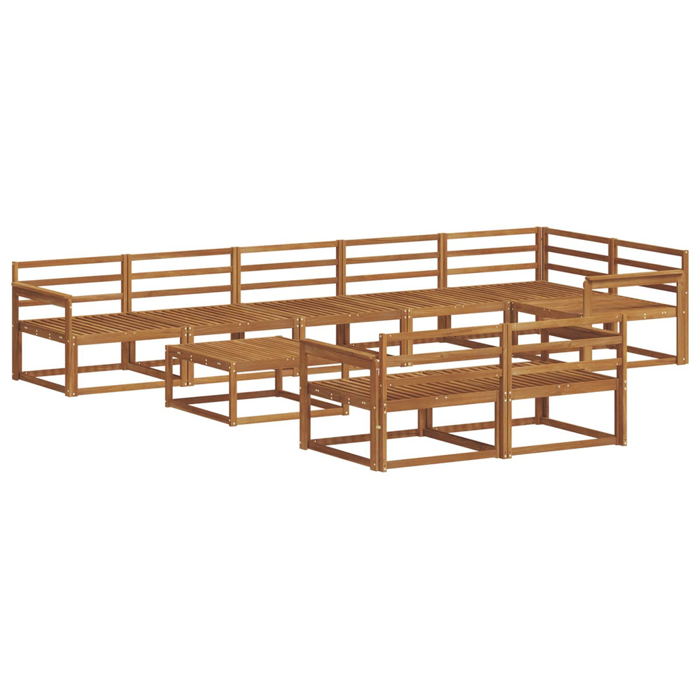 Ensemble de canapés d'extérieur 9 pcs naturel