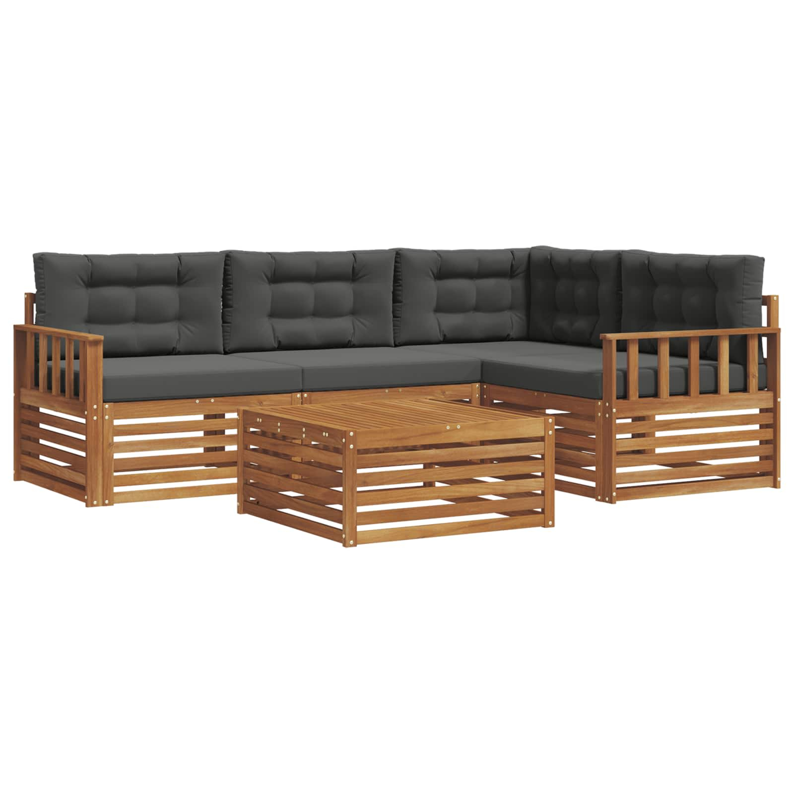 Ensemble de canapés d'extérieur 5 pcs naturel et anthracite