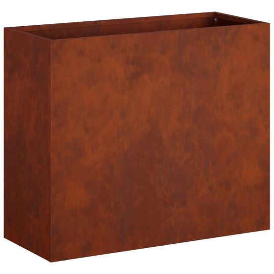 Cache-pot de jardin rouillé 50 x 20 x 40 cm acier patiné
