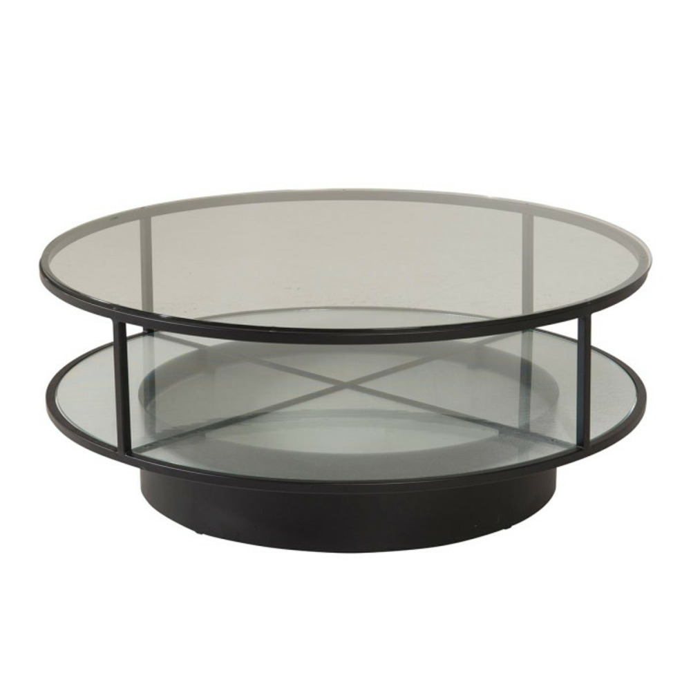 Table basse design en verre falsterbo 100cm noir