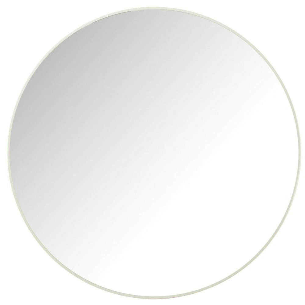 Miroir rond en verre et métal blanc l90xl90xh3cm