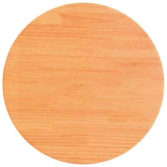 Dessus de table rond cire marron ø70x2,5 cm bois de pin massif