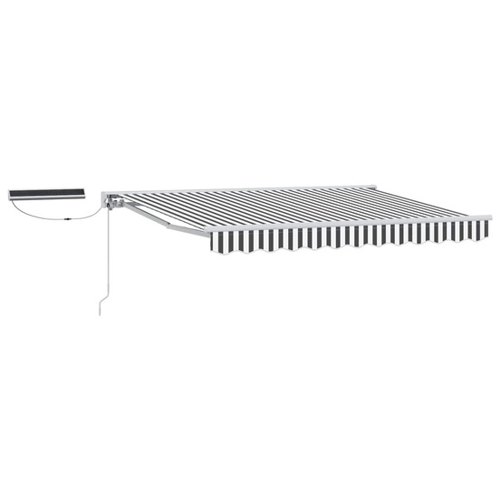 Auvent rétractable électrique anthracite et blanc 3,5 x 2,5 m
