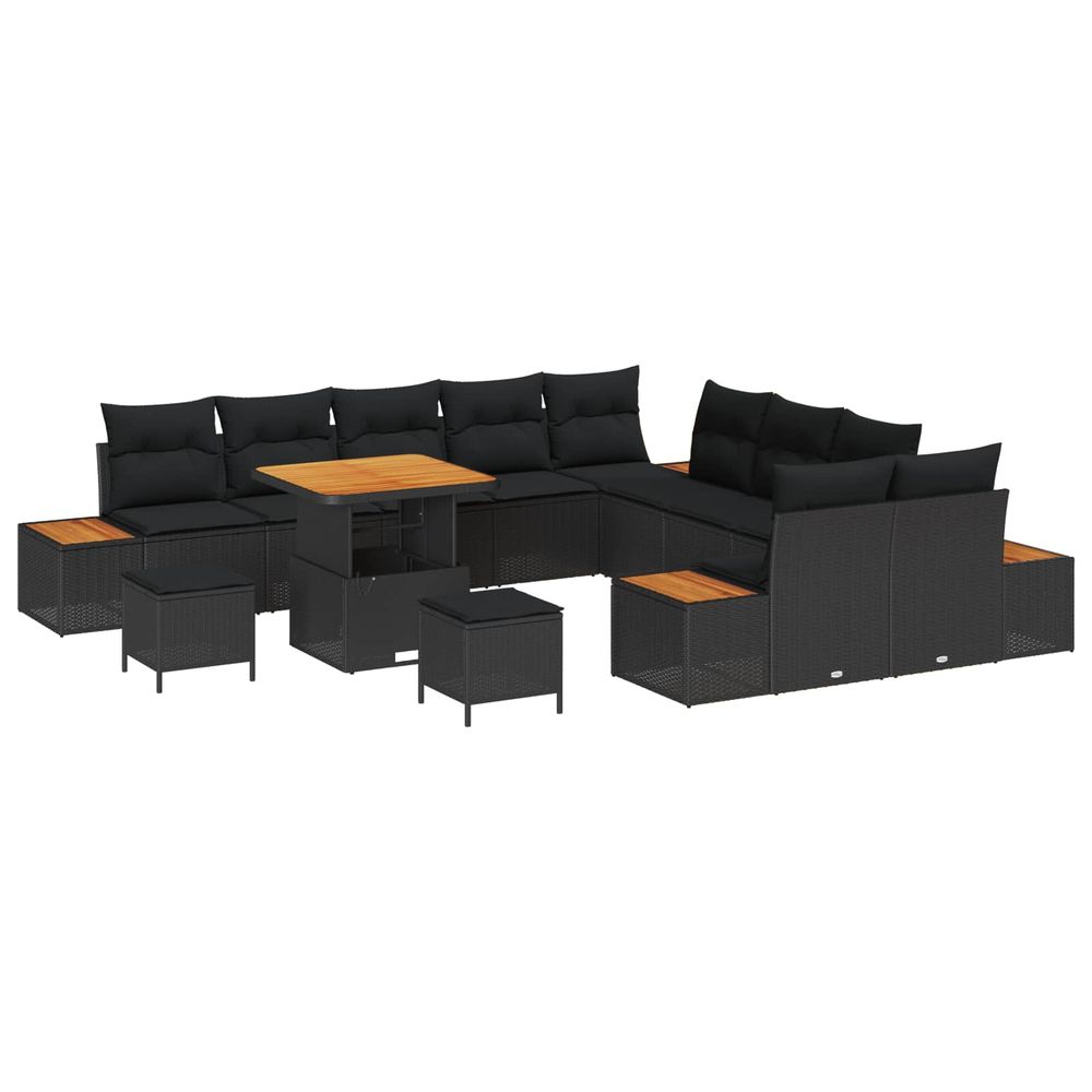 Ensemble de canapé de jardin 13 pc 12-nombre de places noir