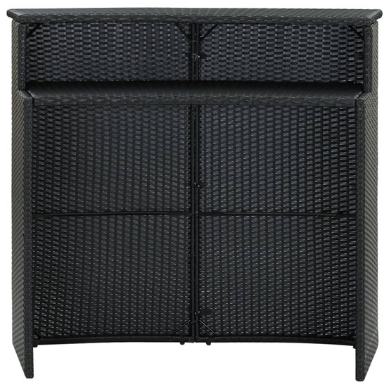 Table de bar de jardin noir 120x55x110 cm résine tressée