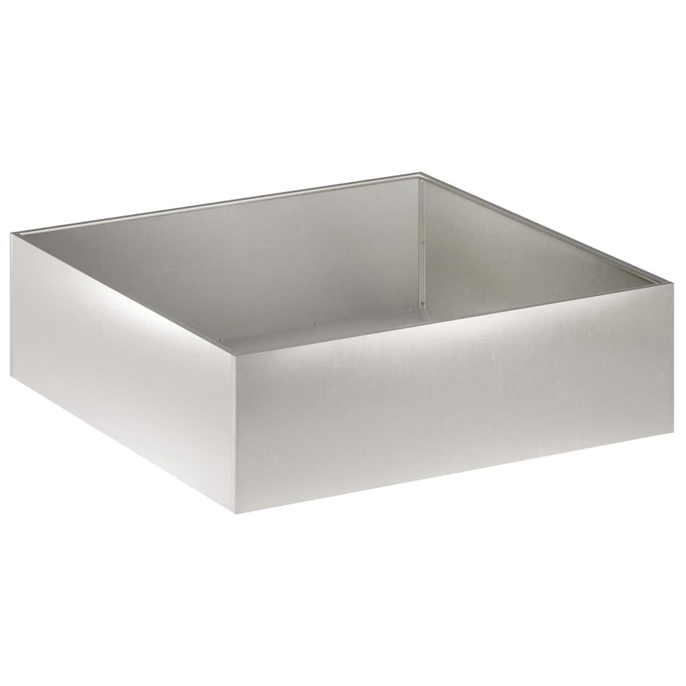 Cache-pot de jardin argenté 100 x 100 x 30 cm acier inoxydable