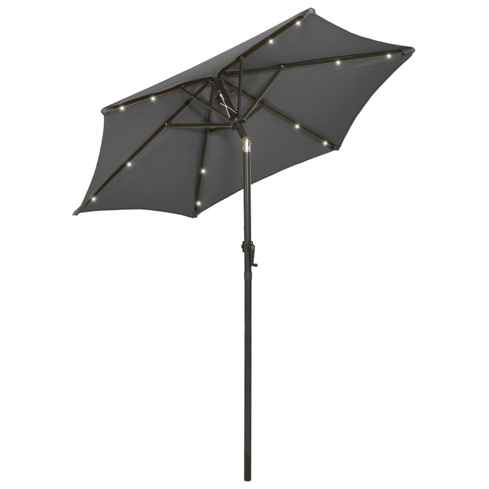Parasol de jardin avec lumières led anthracite aluminium