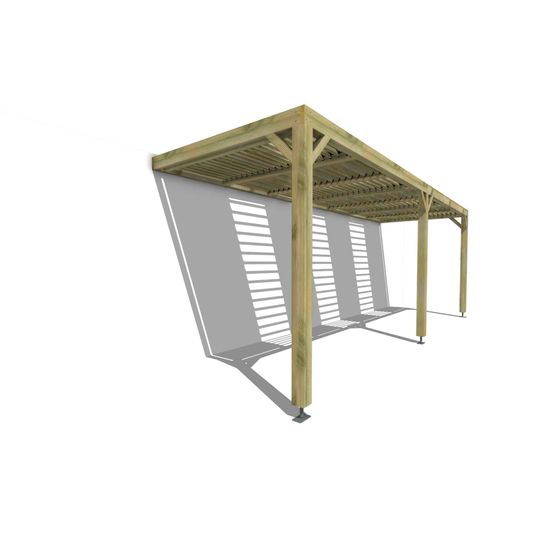 Pergola bois • 7m x 2m • adossée • sens profondeur • lames orientables bioclimatiques incluses • livraison comprise