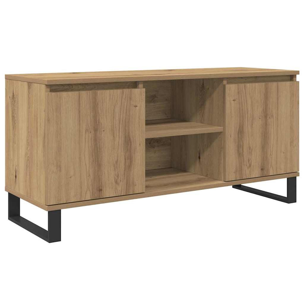 Meuble tv chêne artisanal 104 x 35 x 50 cm bois d'ingénierie