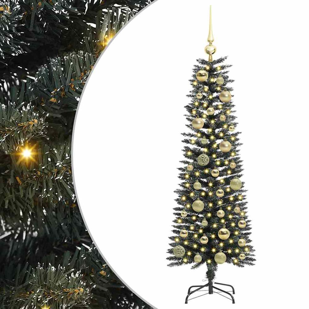 Sapin de noël artificiel vert 120 cm pvc, plastique et acier