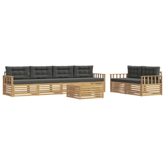 Ensemble de canapés d'extérieur 7 pcs blanc et anthracite