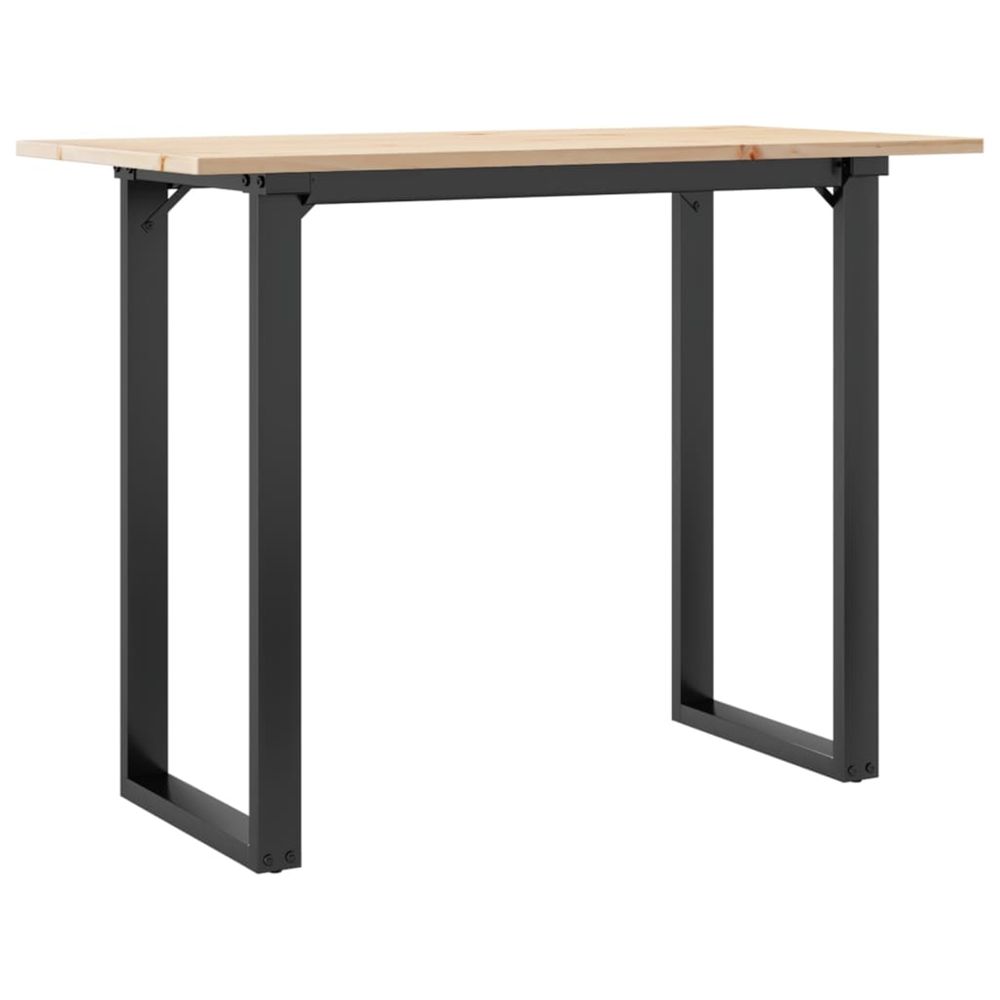 Table à manger cadre en o 100x50x75 cm bois de pin massif acier