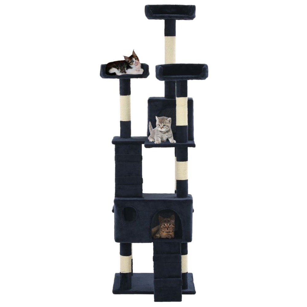 Arbre à chat avec griffoirs en sisal 170 cm bleu