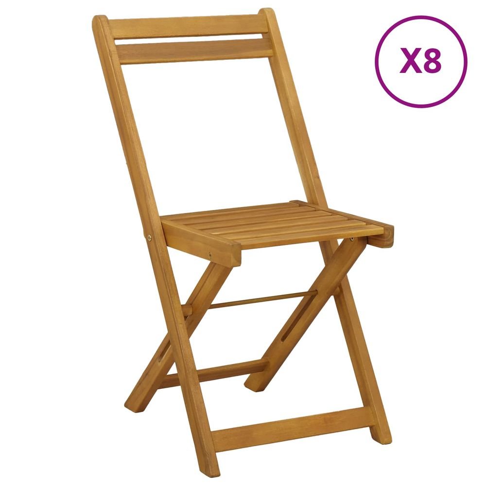 Chaises de bistrot d'extérieur 8 pc naturel