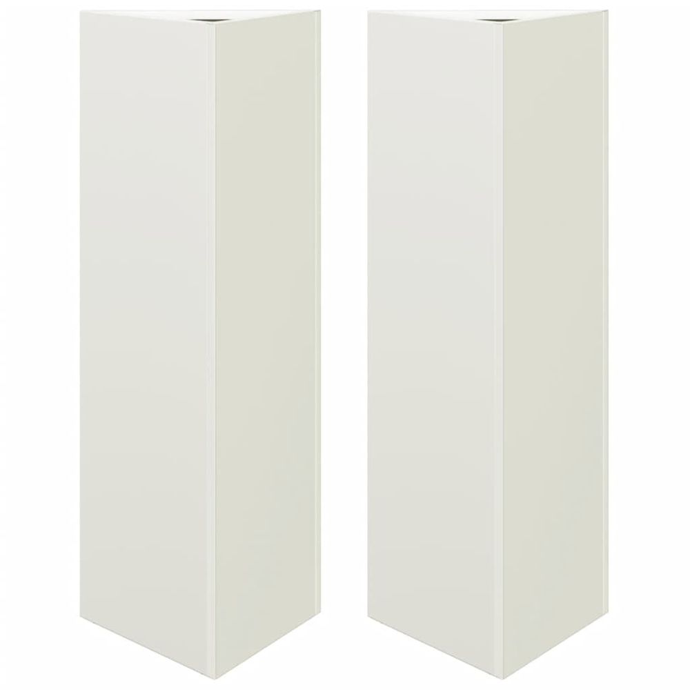 Jardinière d'extérieurs 2 pcs blanc triangulaire 30x26x75 cm acier