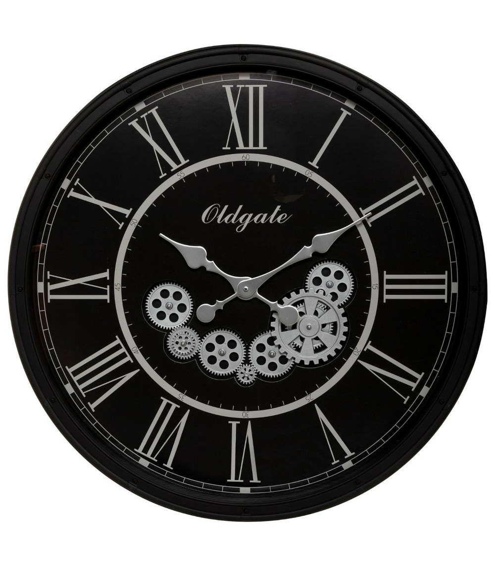 Grande pendule murale noir rétro d 76 cm