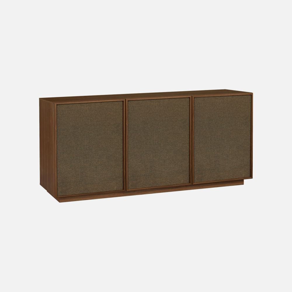Buffet décor bois et tissu 3 portes 160cm - kuba