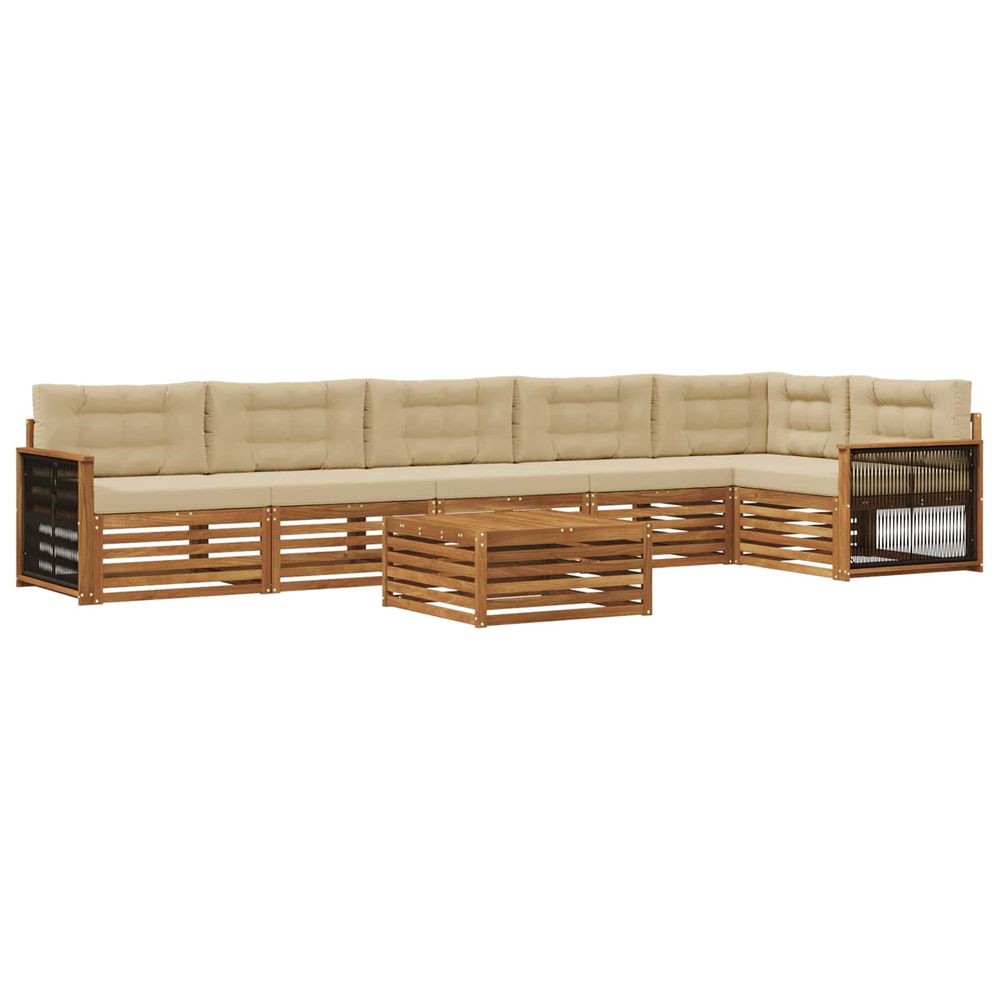 Ensemble de canapés d'extérieur 7 pc naturel et beige