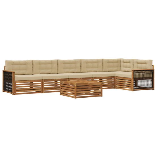Ensemble de canapés d'extérieur 7 pc naturel et beige