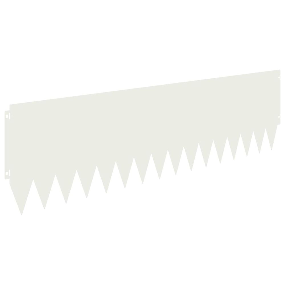 Bordure de pelouse 10 pc 103 x 30 cm acier blanc