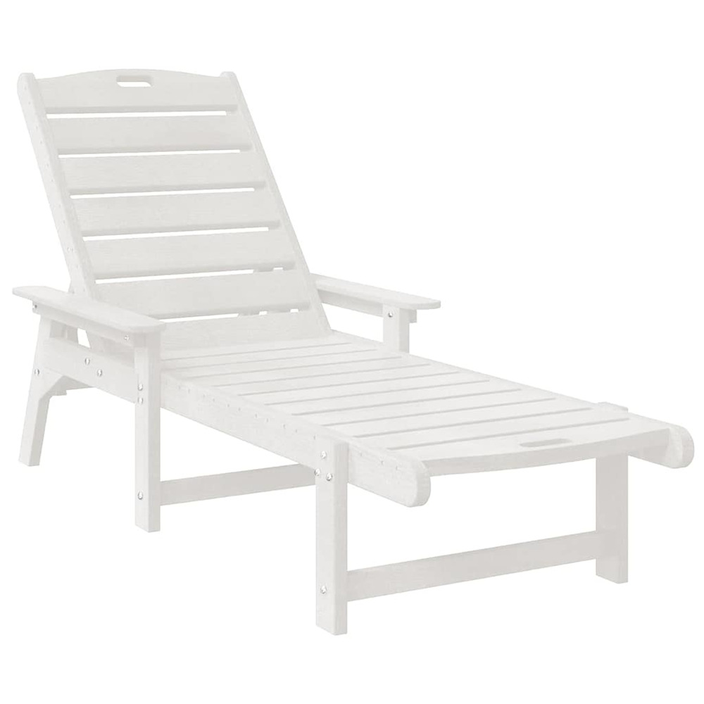 Transat 2 pcs blanc 195,5 x 53 x 98,5 cm polyéthylène