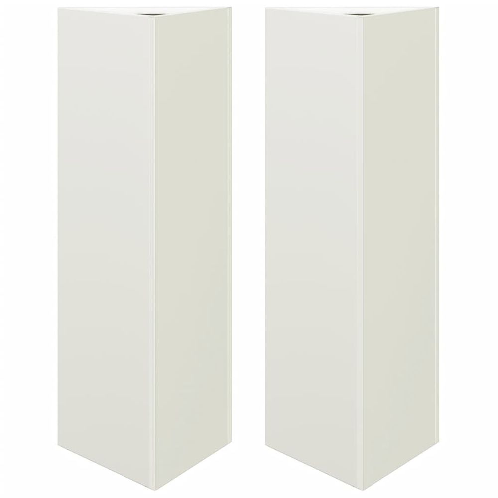 Jardinières 2 pcs blanc triangulaire 30x26x75 cm acier