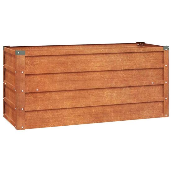 Lit surélevé de jardin rouillé 100x40x45 cm acier corten