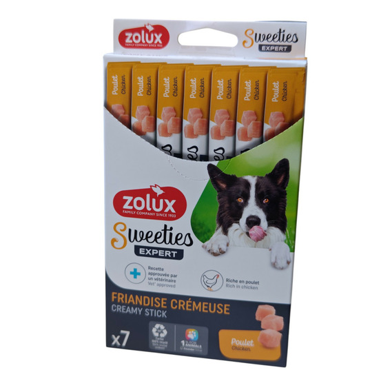 Sticks crème de poulet 7 x 14 g pour chien