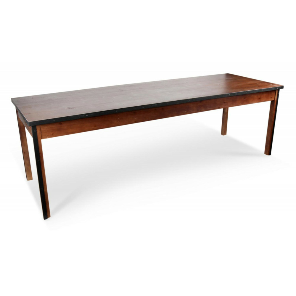 Table à manger bois marron 244.5x80.5x76.5cm - bois-métal