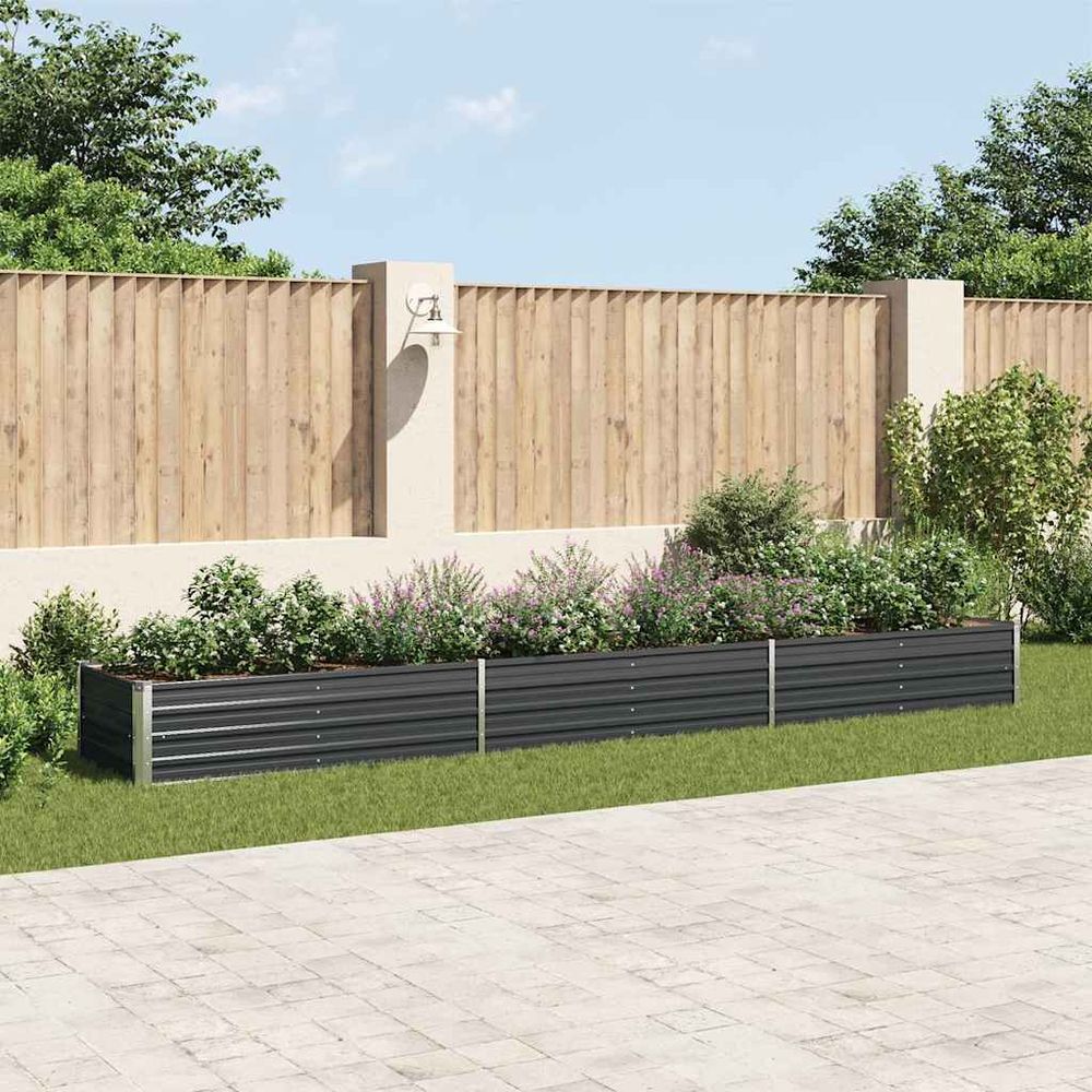 Grand carré potager acier galvanisé jardin anthracite 480x80x45 cm