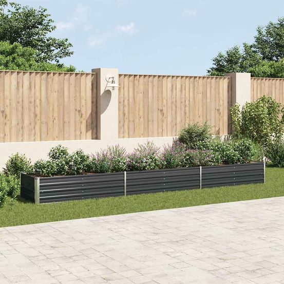 Grand carré potager acier galvanisé jardin anthracite 480x80x45 cm