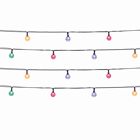 2 guirlandes solaire festy color rgb 20 globes 5.8m