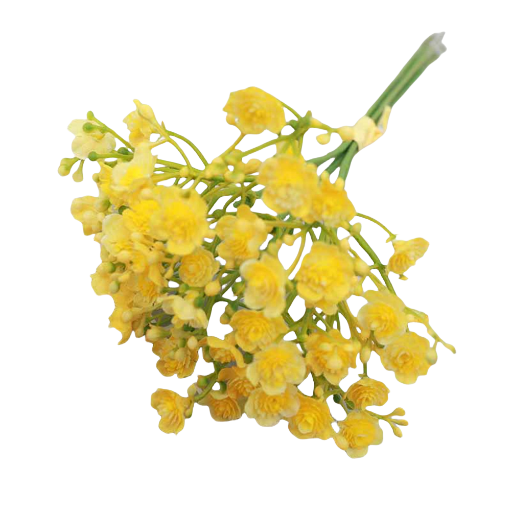 Bouquet de gypsophila artificielle - 12 tiges，fleurs jaunes