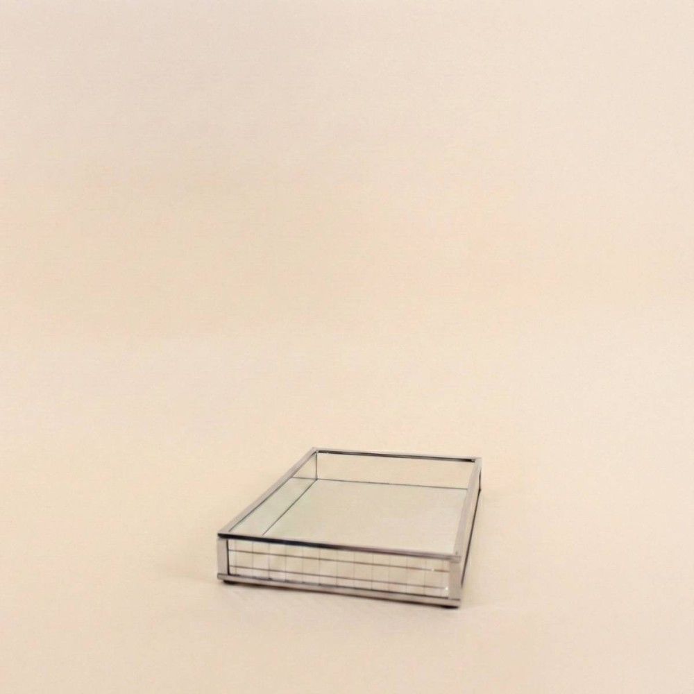 Plateau à facettes miroir 24x14cm