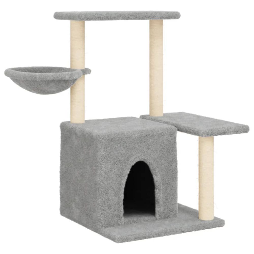Arbre à chat avec griffoirs en sisal gris clair 83 cm