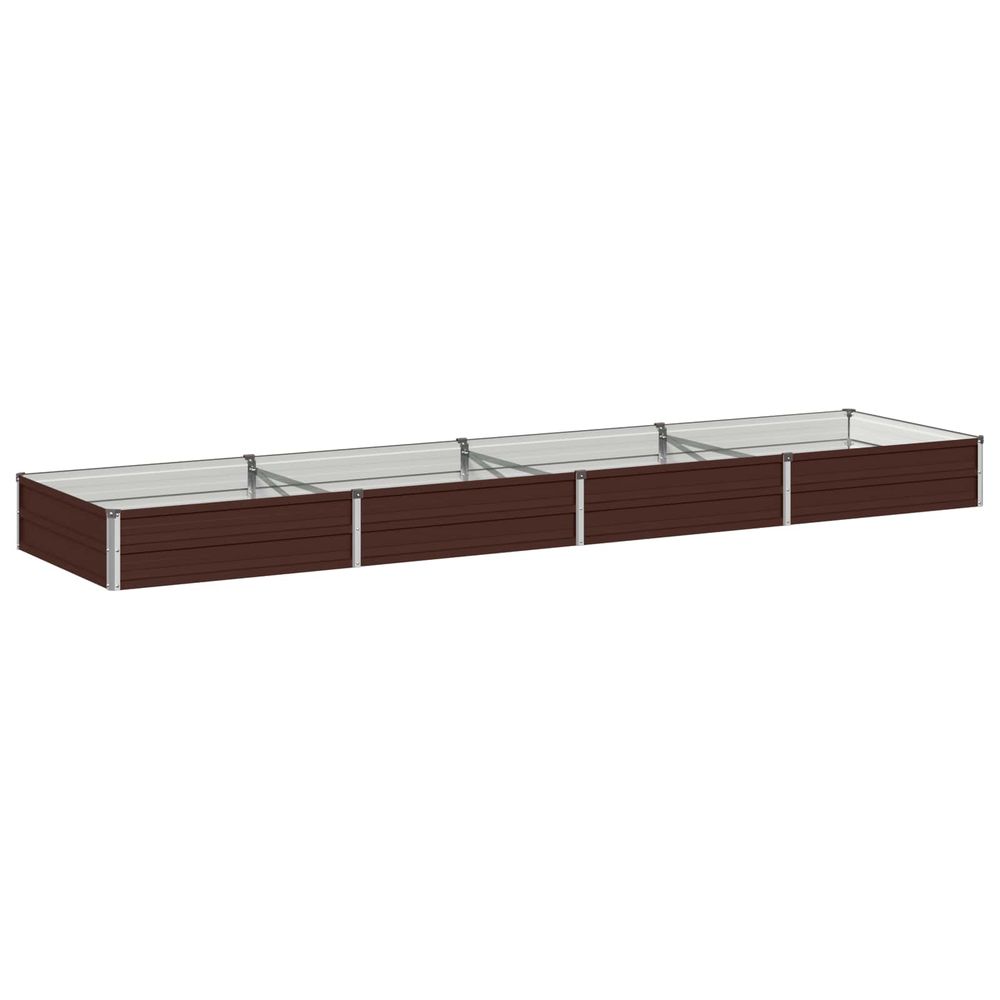 Jardin surélevé marron 320 x 80 x 24 cm acier laminé à froid