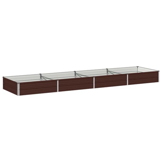 Jardin surélevé marron 320 x 80 x 24 cm acier laminé à froid
