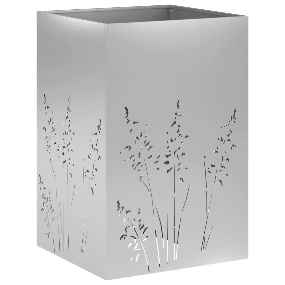 Cache-pot de jardin argenté 50 x 50 x 75 cm acier galvanisé