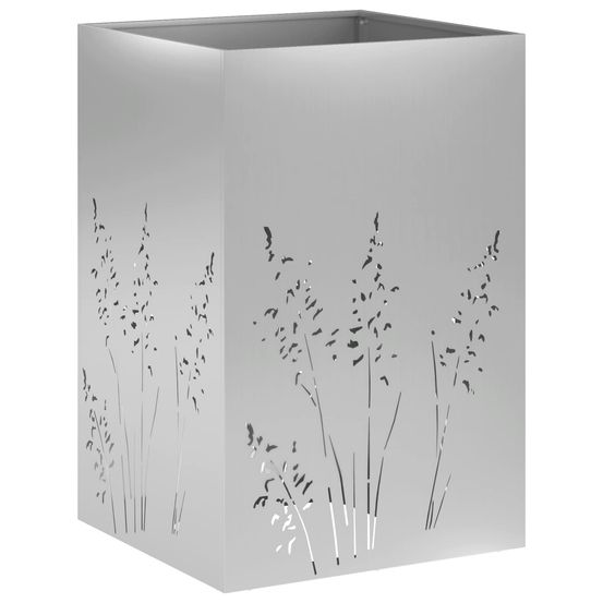 Cache-pot de jardin argenté 50 x 50 x 75 cm acier galvanisé