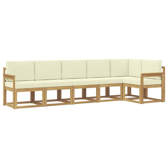 Ensemble de canapés d'extérieur 6 pc blanc et crème polyester