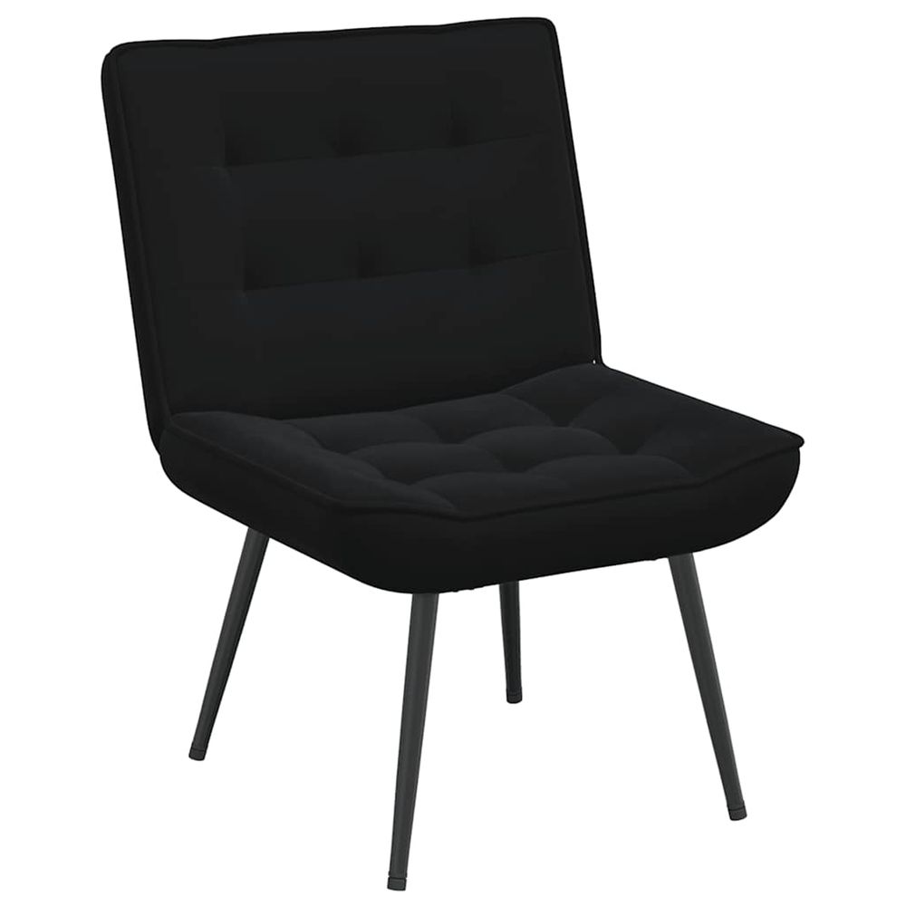 Chaise de relaxation noir 64x74x84 cm velours