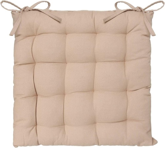Assise de chaise matelassée coton 38 x 38 cm lin