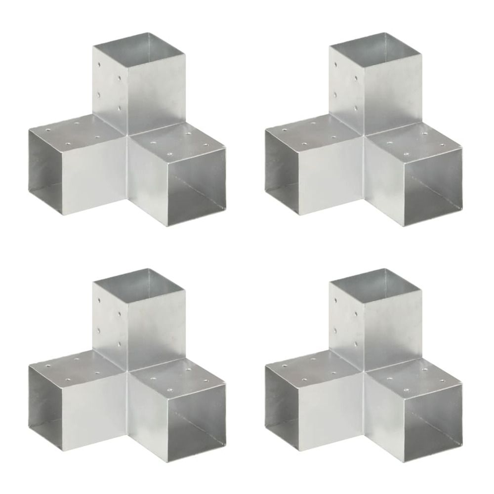 Connecteurs de poteau 4 pcs forme en y métal galvanisé 91x91 mm