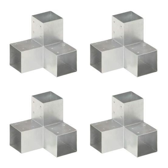 Connecteurs de poteau 4 pcs forme en y métal galvanisé 91x91 mm