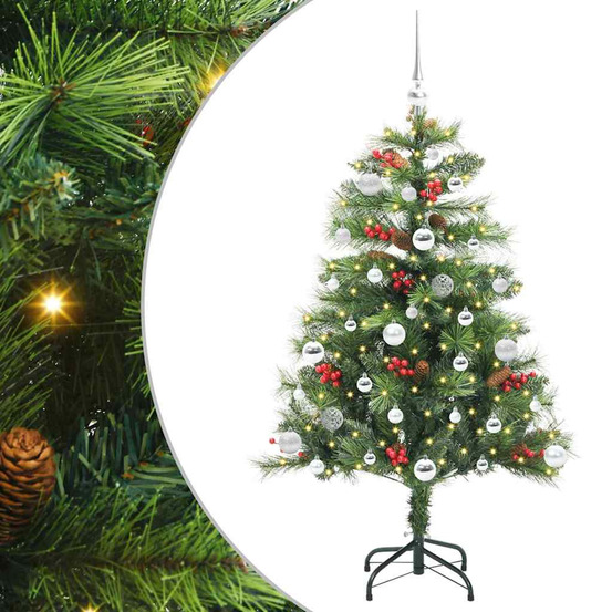 Sapin de noël artificiel vert 150 cm pvc et métal