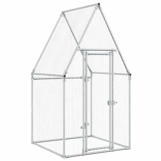 Cage pour poules argenté 100 x 100 x 190 cm acier galvanisé argent