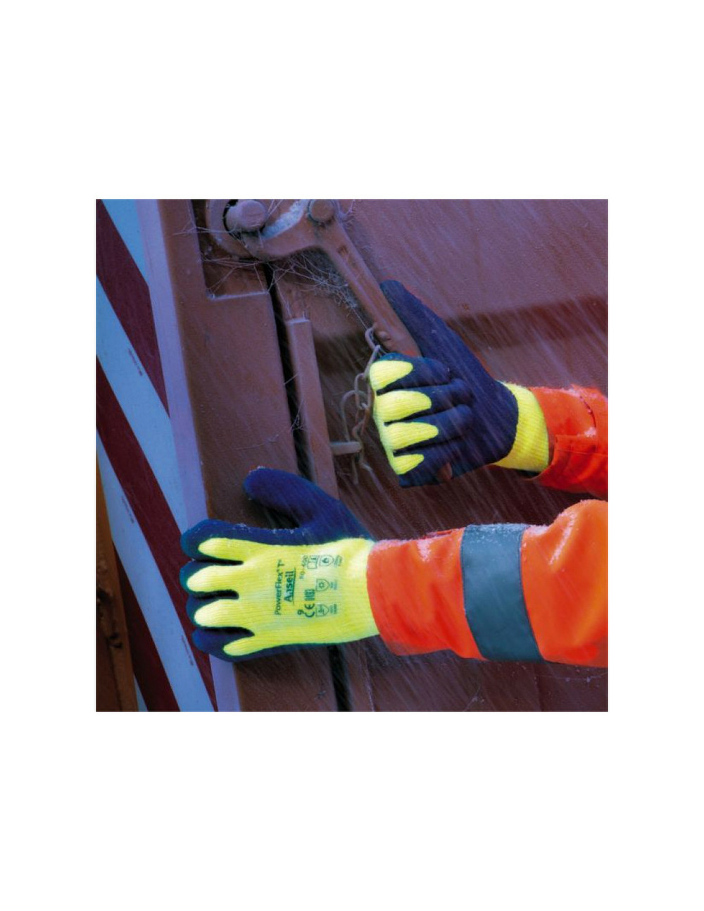 12 gant powerflex t hi viz jaunetricote enduit cote paume lg 255 taille